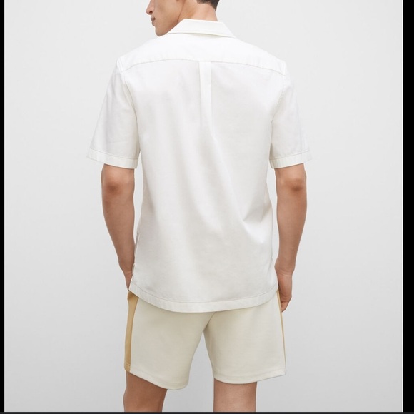 [2XL]Club Monaco Standard Fit 1/4 Zip Cotton Blend S/S Popover Shirt - Picture 2 of 12